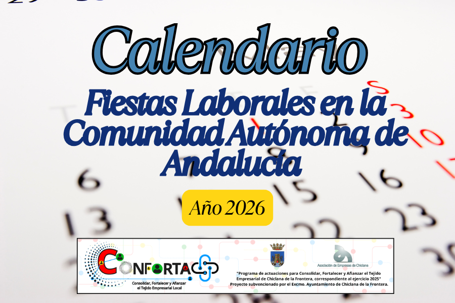 Calendario de Fiestas Laborales de la Comunidad Autónoma de Andalucía para el año 2026.