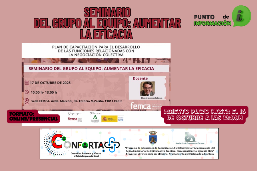FORMACIÓN FEMCA GRATUITA: SEMINARIO DEL GRUPO AL EQUIPO: AUMENTAR LA EFICACIA.