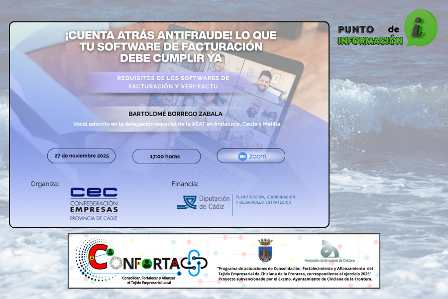 CEC: JORNADA ONLINE VERI*FACTU – ¡CUENTA ATRÁS ANTIFRAUDE! LO QUE TU SOFTWARE DE FACTURACIÓN DEBE CUMPLIR YA.