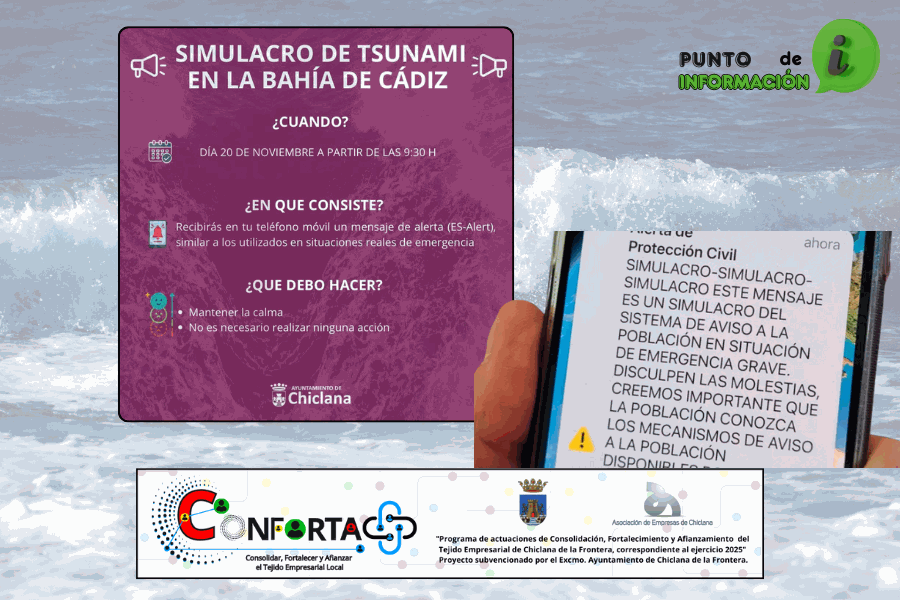 RECUERDA HOY, 20 DE NOVIEMBRE, SIMULACRO DE TSUNAMI EN LA PROVINCIA DE CÁDIZ.