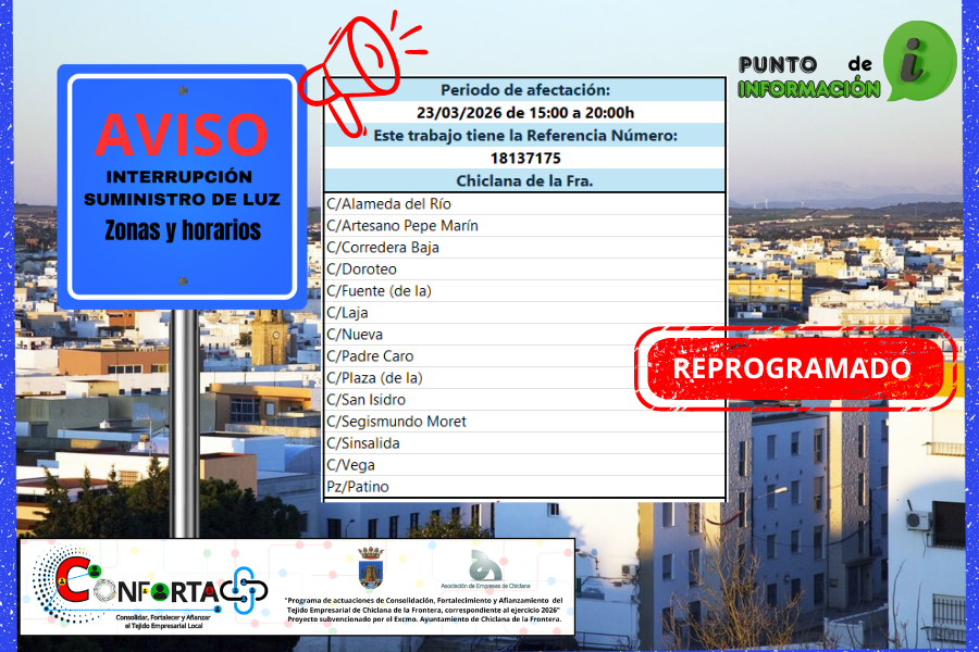 NUEVA PROGRAMACIÓN DE CORTE: AVISO 18137175 PARA EL 23/03/2026