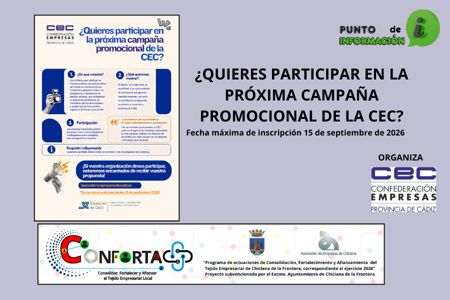 ¿QUIERES PARTICIPAR EN LA PRÓXIMA CAMPAÑA PROMOCIONAL DE LA CEC?