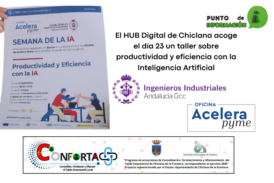  Taller «Productividad y Eficiencia con la IA» en el HUB de Innovación Social y Digital de Chiclana.