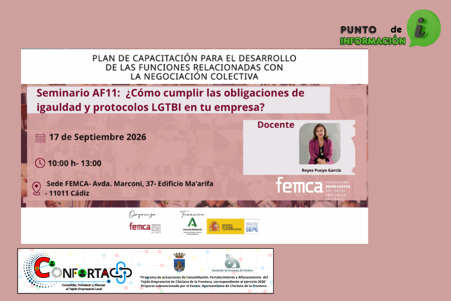 SEMINARIO FEMCA: ¿CÓMO CUMPLIR LAS OBLIGACIONES DE IGUALDAD Y PROTOCOLOS LGTBI EN TU EMPRESA?