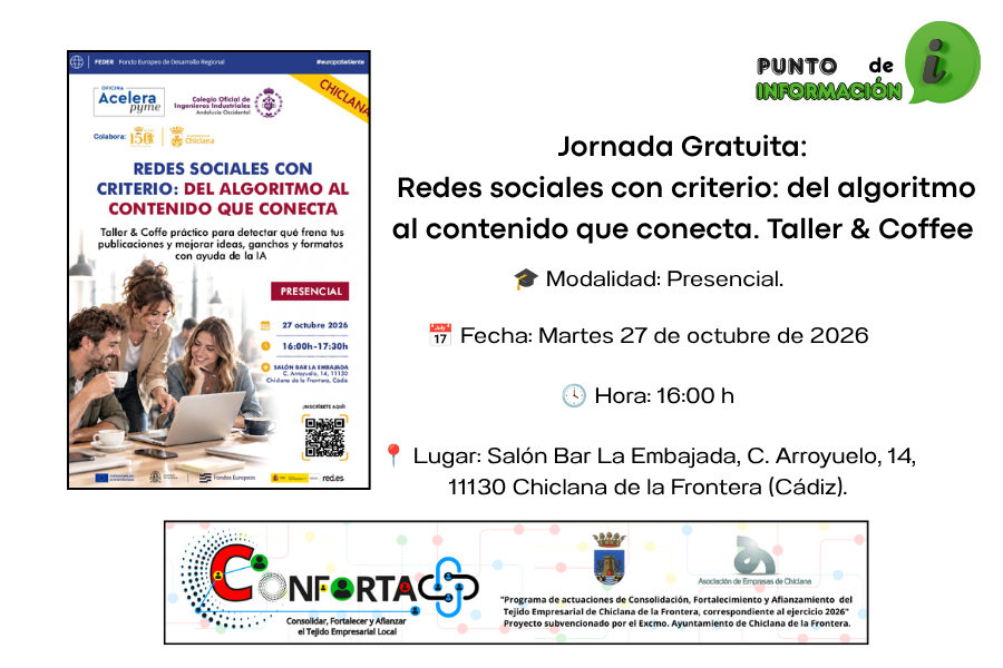 Jornada Presencial Gratuita: Redes sociales con criterio: del algoritmo al contenido que conecta. Taller & Coffee